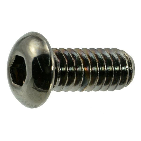 Midwest Fastener 1/4"-20 Socket Head Cap Screw, Black Chrome Plated Steel, 5/8 in Length, 8 PK 33925